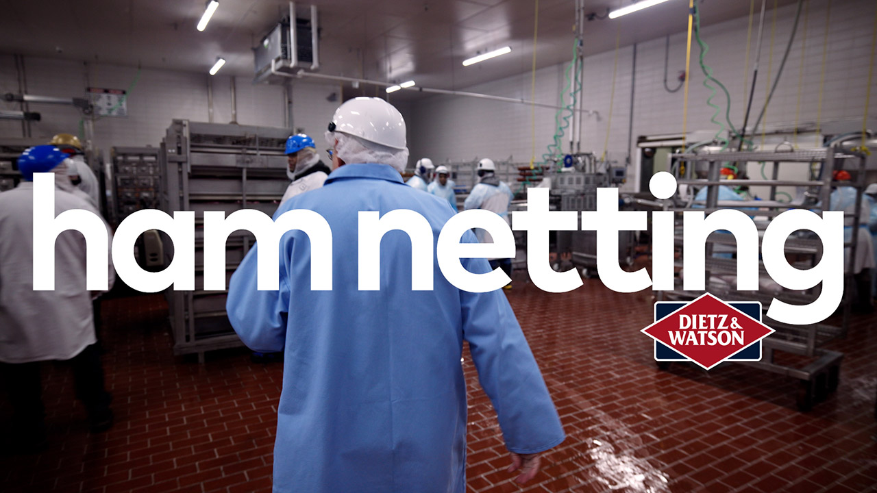 Dietz CEO, Louis, takes us to the netting and molding area to explain the packaging process.