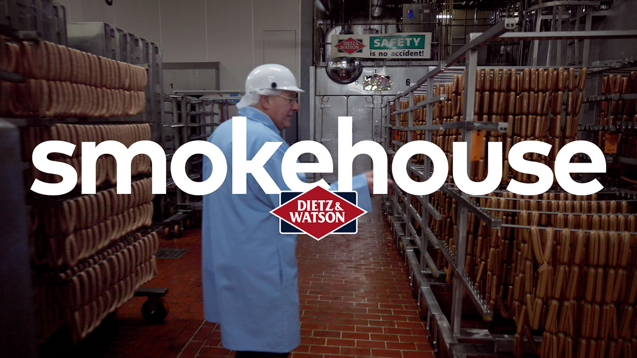 Dietz CEO, Louis, takes us through the smoke house area.