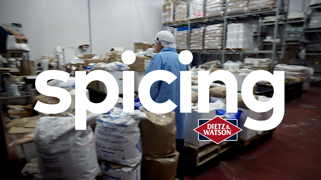 Dietz CEO, Louis, takes us through the spice room which is filled with packages from wall to wall containing an array of Dietz & Watson handmade spices.
