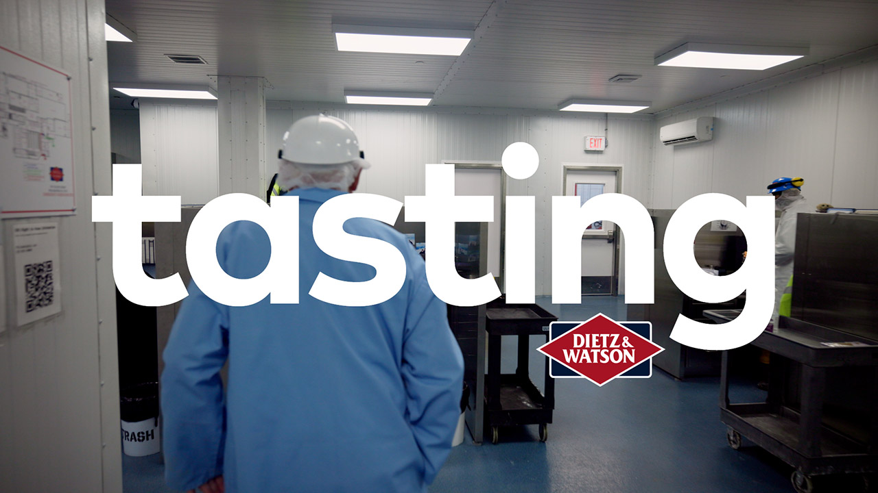 Dietz CEO, Louis, walks us through the office like taste testing area where employees dine.