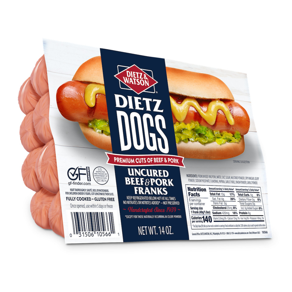 beef & pork uncured hot dogs