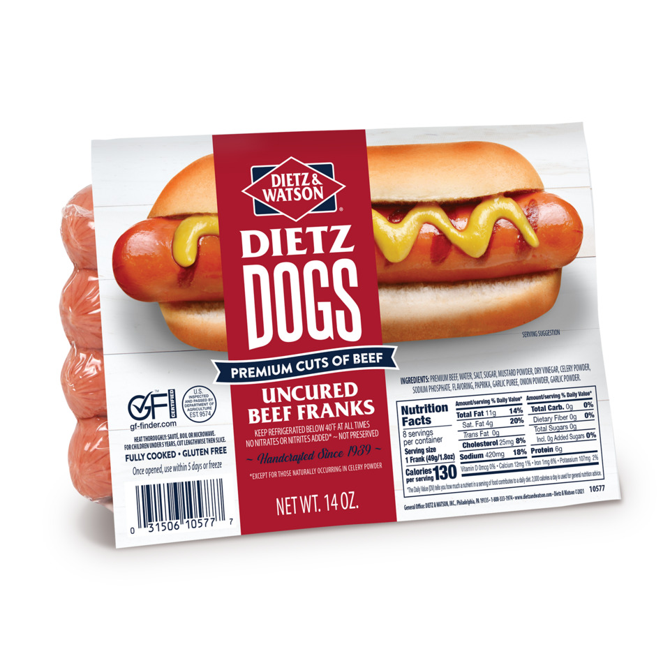 Uncured beef hot Dietz Dogs