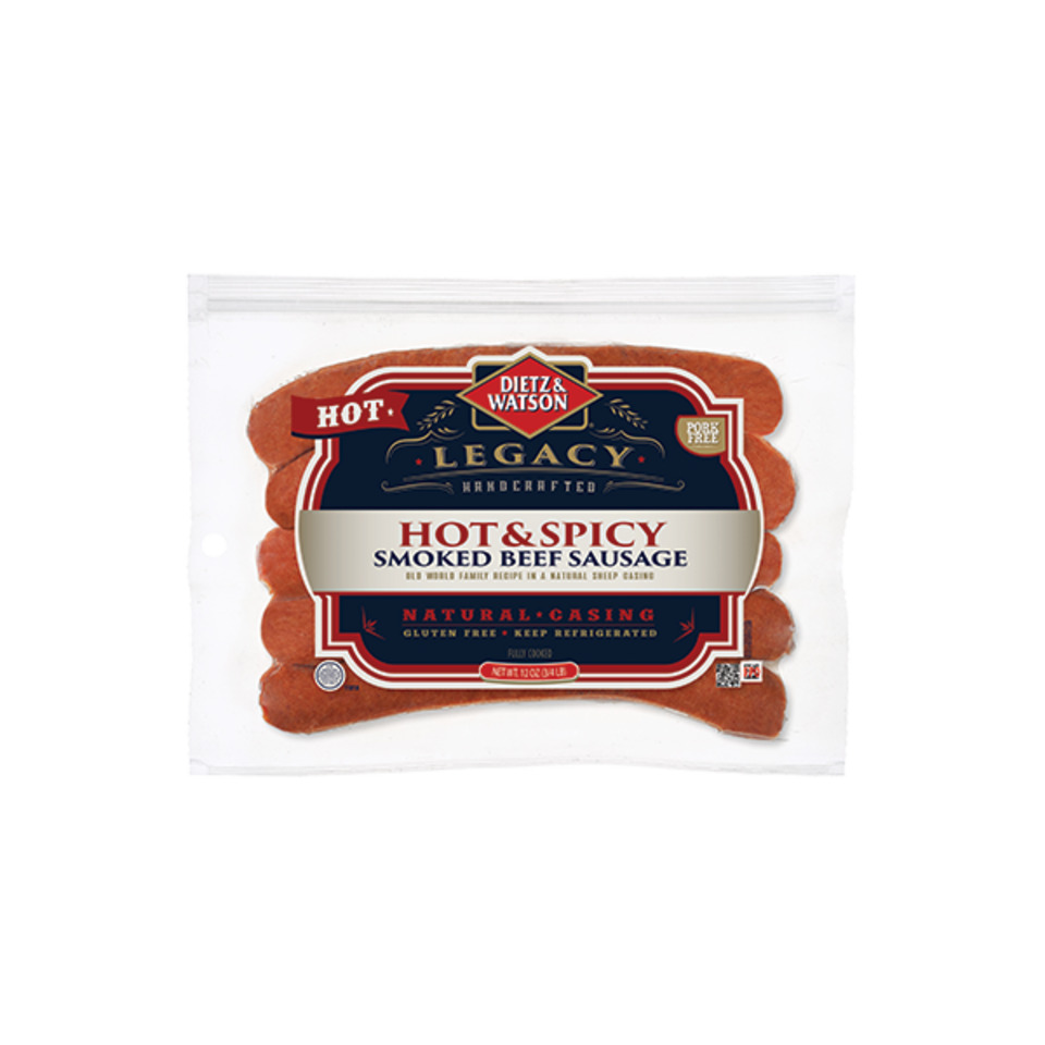 Natural Casing Smoked Hot Beef Sausage