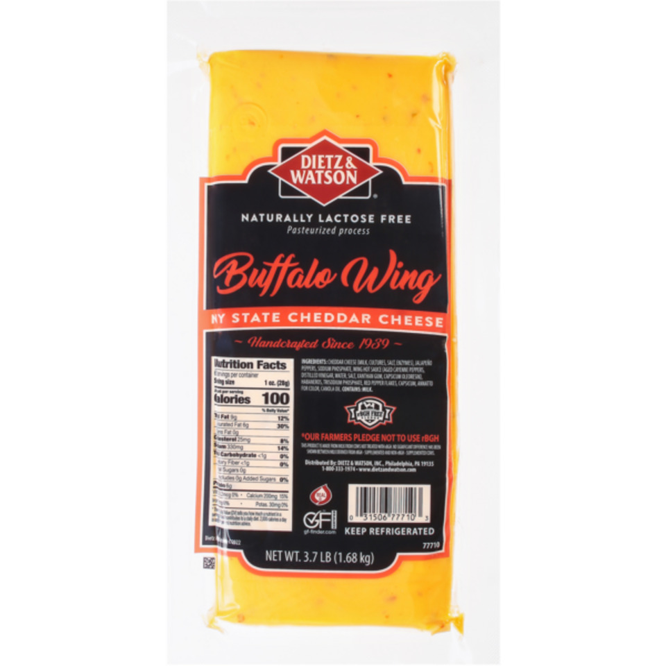 NY State Buffalo Wing Cheddar Cheese 3.7 lb