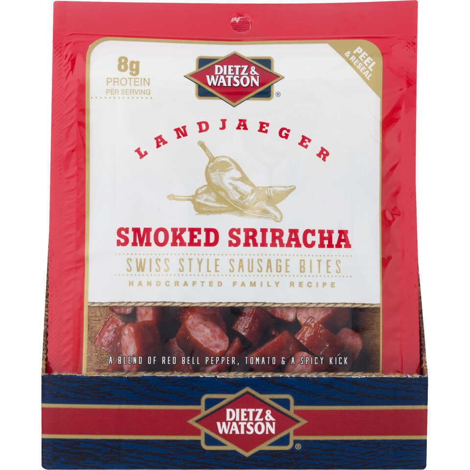 Landjaeger, Smoked Sriracha Bites, Swiss Style, Gluten Free, Envelope