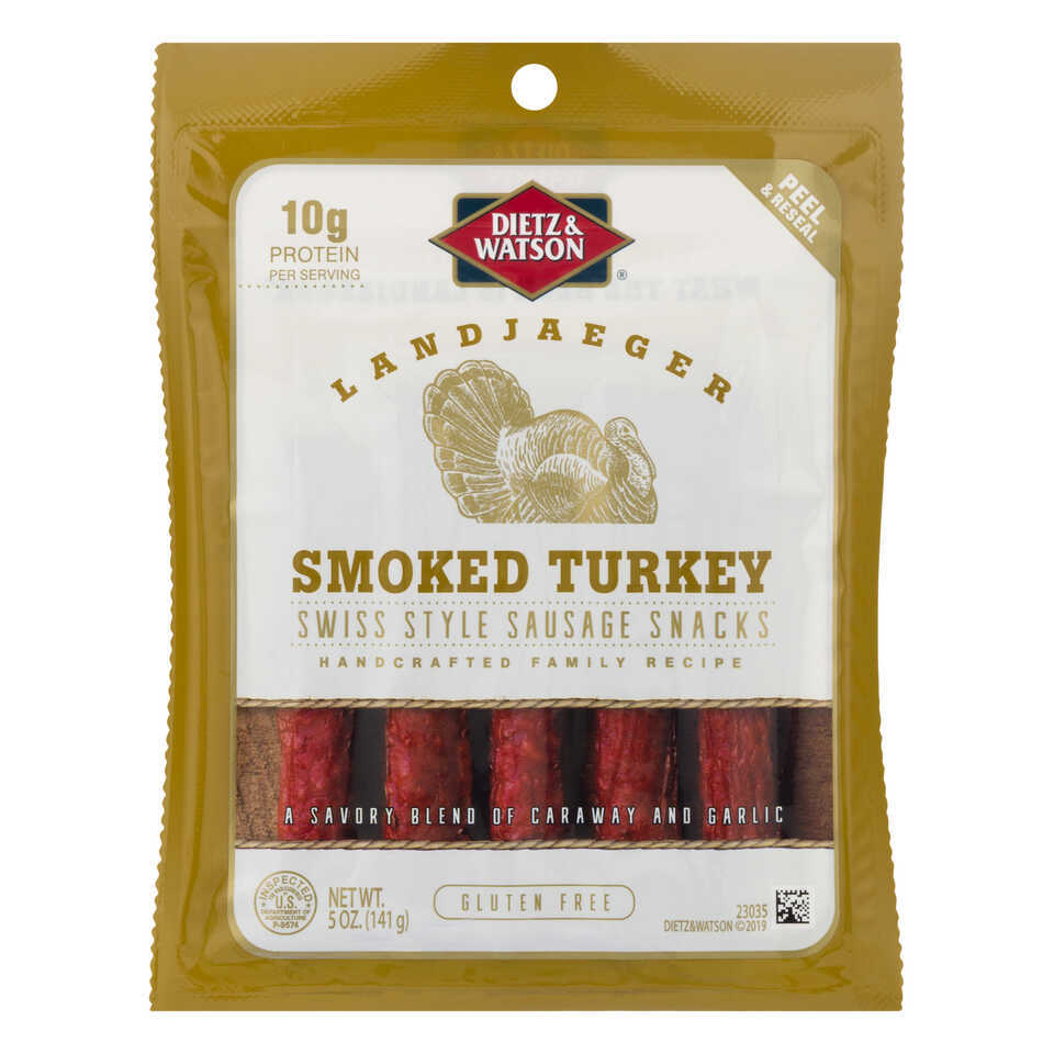 Dietz & Watson Swiss Sausage Snacks Smoked Turkey