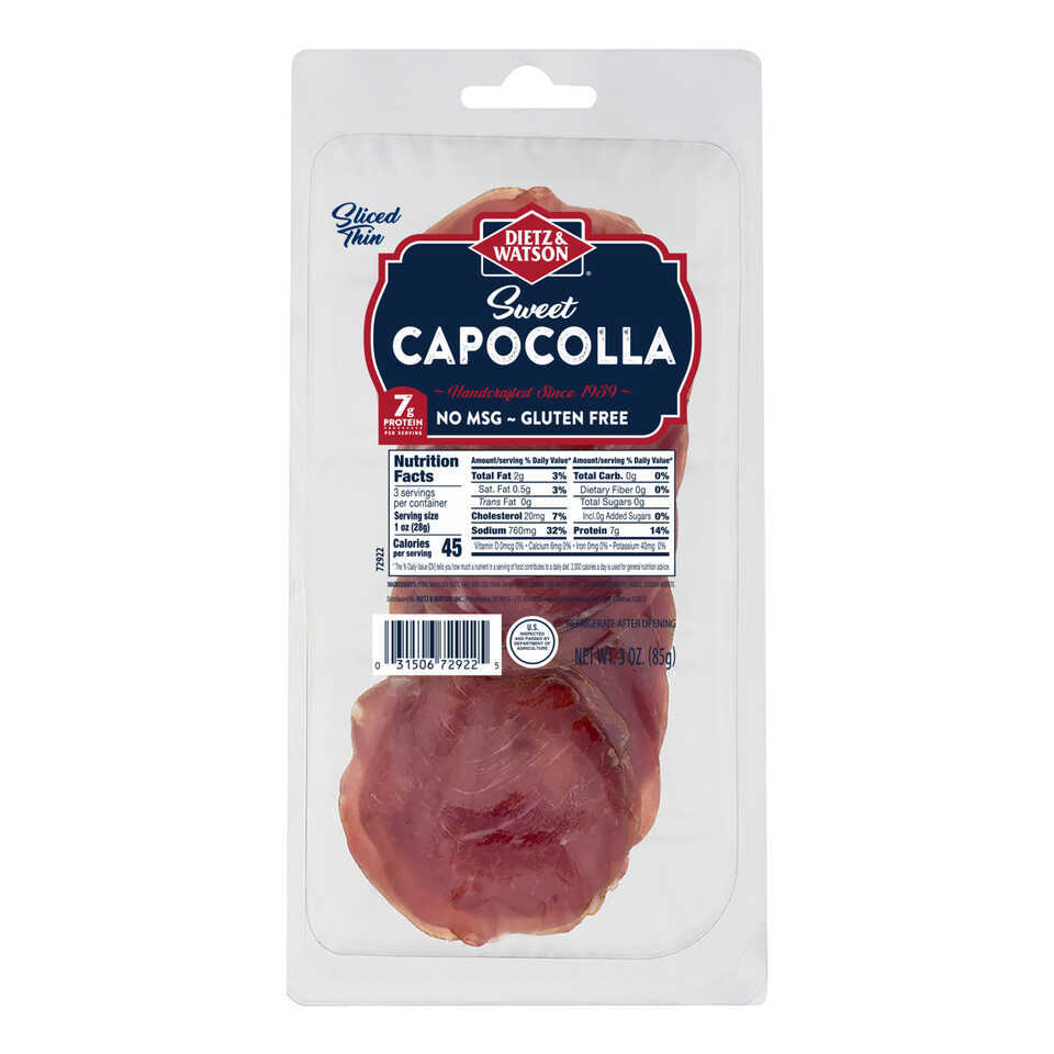 Pre-Sliced Sweet Capocollo